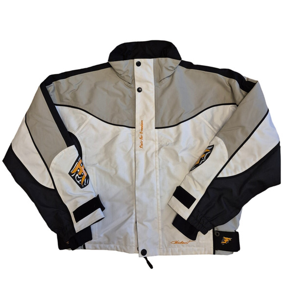 Vintage 2000s Flair For Freedom Men Ski Jacket French Zip Size L White Grey